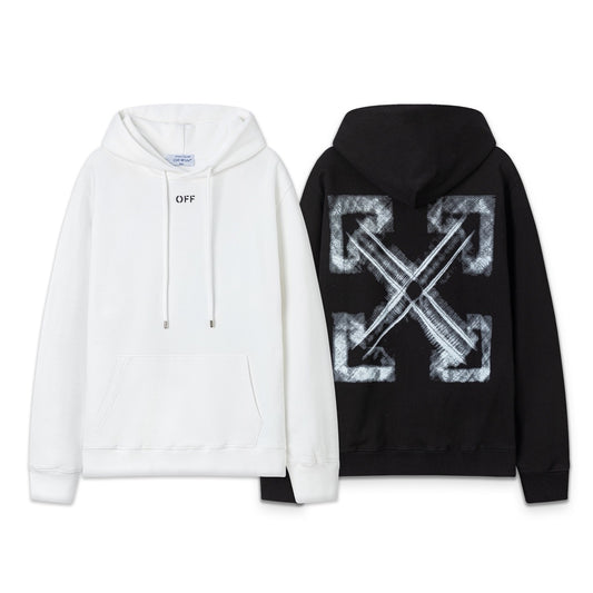 Poleron Off-White - Negro / Blanco