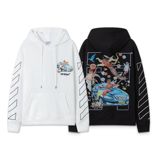 Poleron Off-White - Negro / Blanco